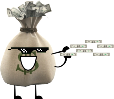 Money Bag - Bag Of Money Png (380x330), Png Download