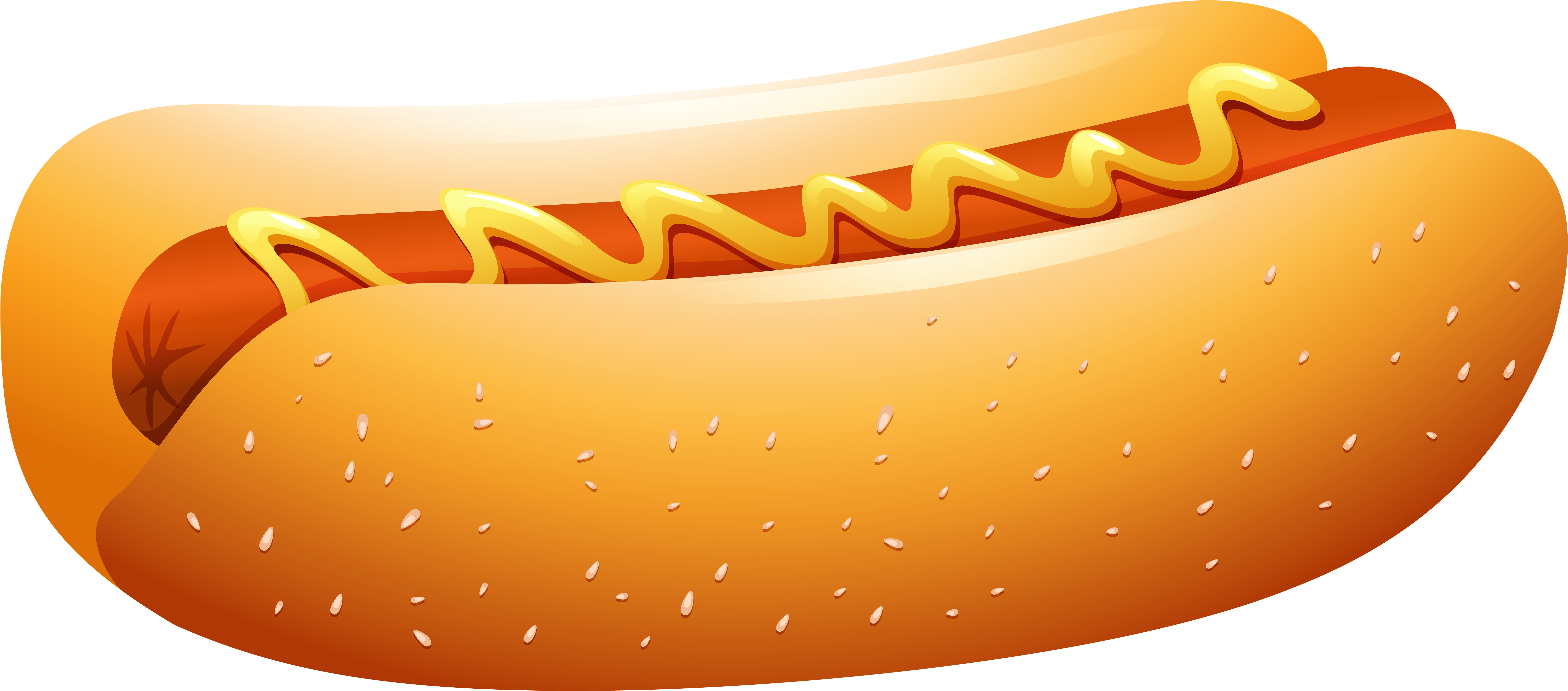Hot Dog Clip Art Png (8000x3757), Png Download