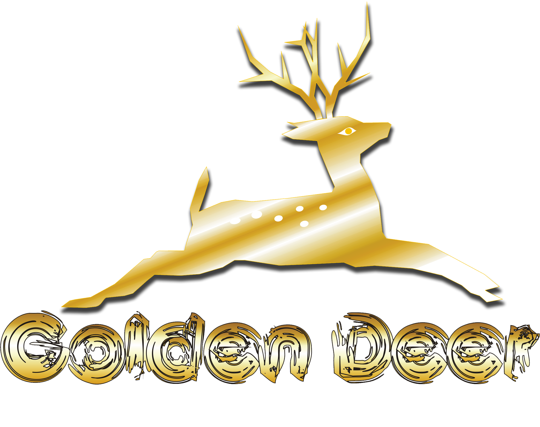 Dear Clipart Golden Deer - Reindeer (2232x1767), Png Download