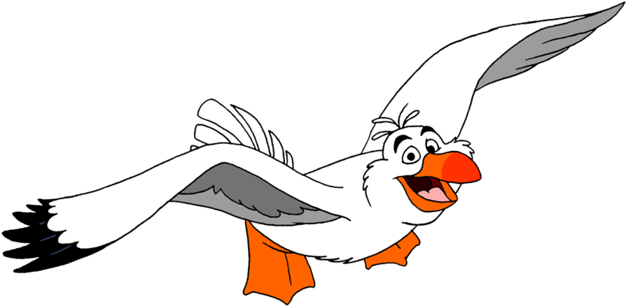 Seagull Clipart Little Mermaid - Little Mermaid Characters Scuttle (900x460), Png Download