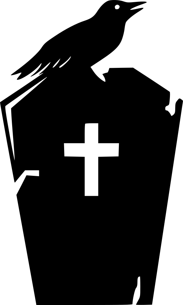 Grave Stone Dead Graveyard Space Dirty Crow Comments - Portable Network Graphics (588x980), Png Download