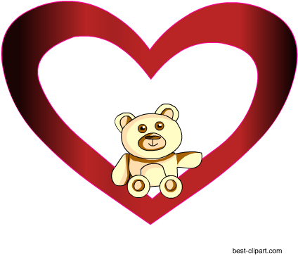 Teddy Bear Sitting In Heart, Free Png Clipart - Teddy Bear Inside Heart (450x450), Png Download