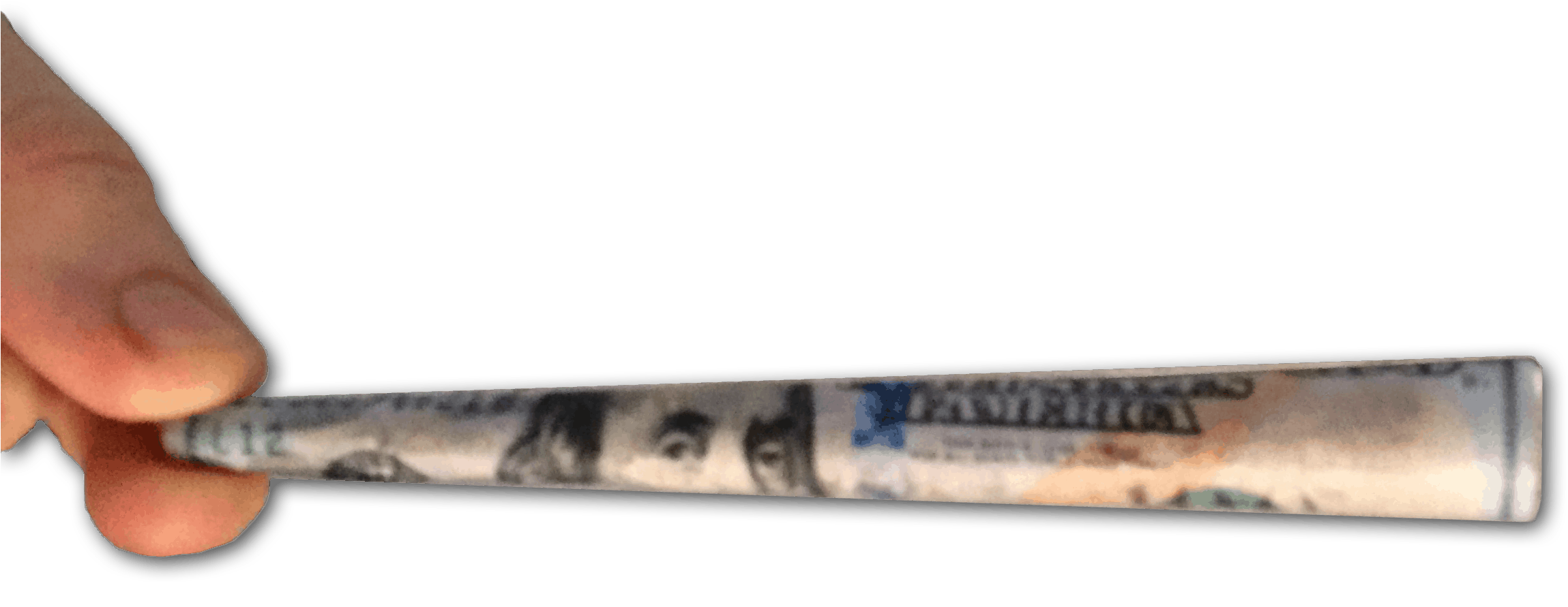 Joint Transparent Stoner - Dollar Rolled Up Png (2374x921), Png Download