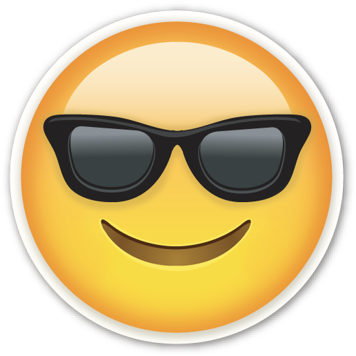 Smiling Face With Sunglasses Cool Emoji Png - Idecoz Emoji Reusable Large Vinyl Decal Sticker Skin (530x532), Png Download