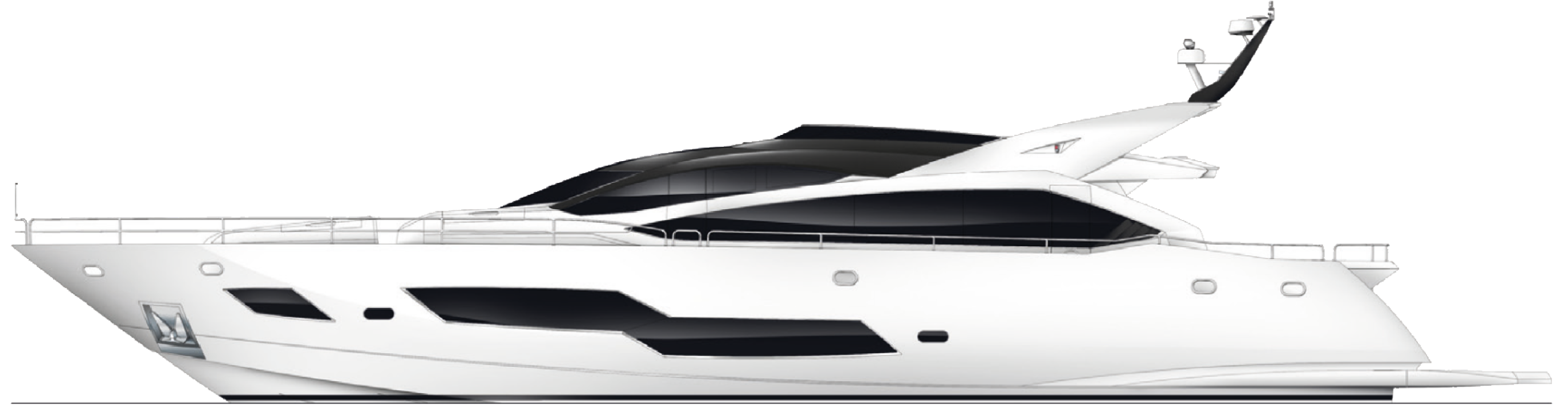 Luxury Yacht (2826x780), Png Download