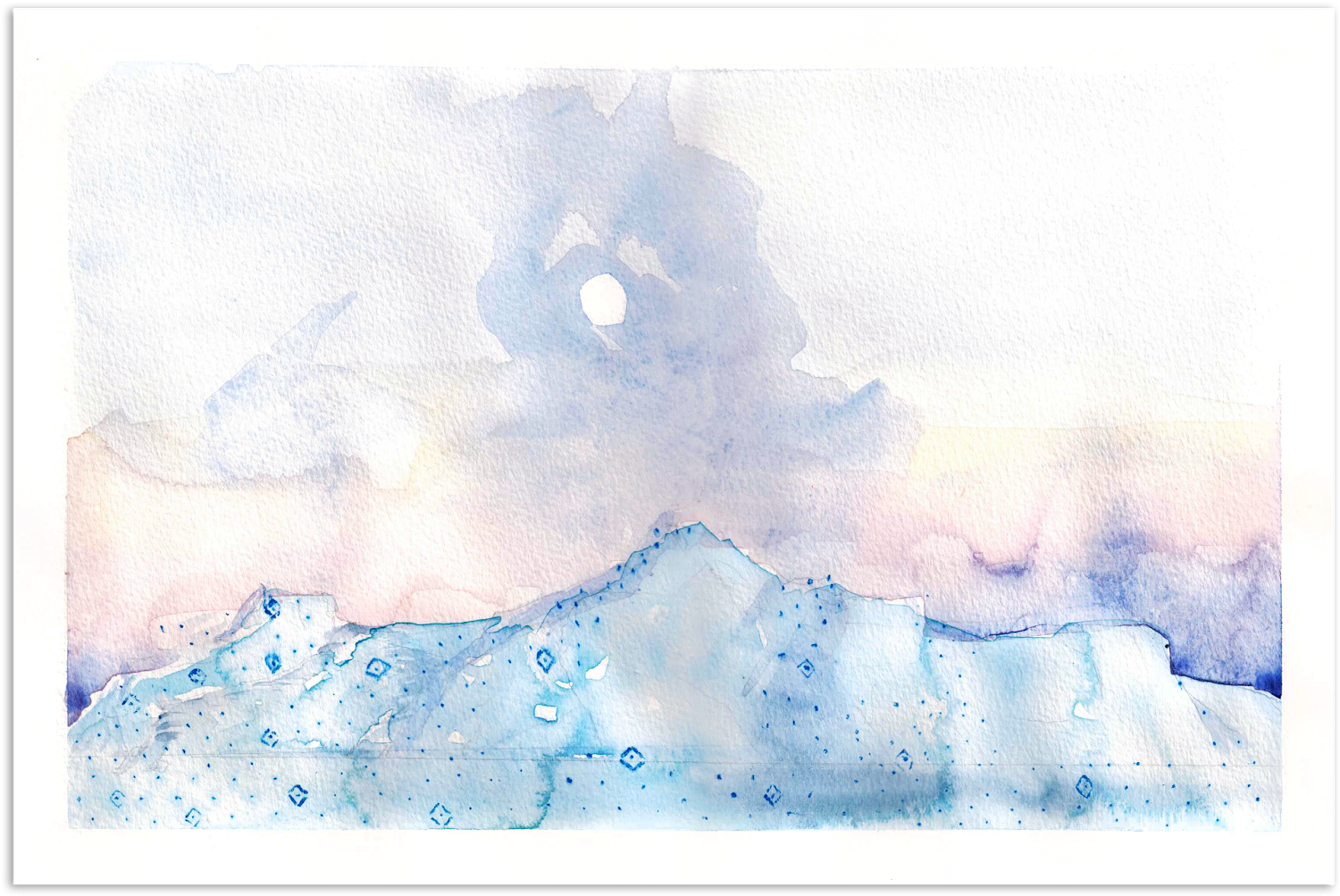Watercolor Landscapes With Mapping Overlay - Painting (1600x1089), Png Download