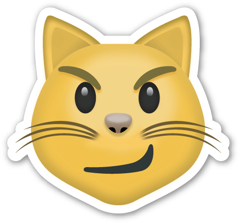 254 Images About Emojis On We Heart It - Sun Protection 45x39 Cat Face With Daring Smile Car (473x458), Png Download