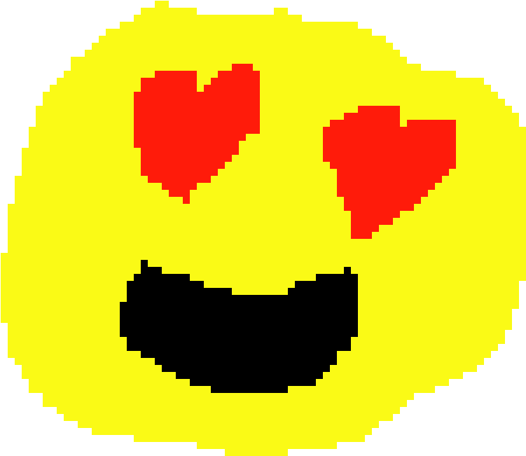 Heart Eyes Emoji - Heart Eyes Emoji Pixel Art (930x740), Png Download