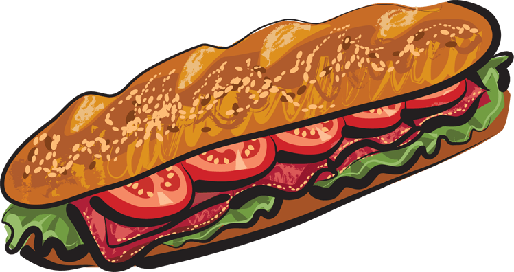 Deli - Sub Sandwich Clip Art (749x396), Png Download