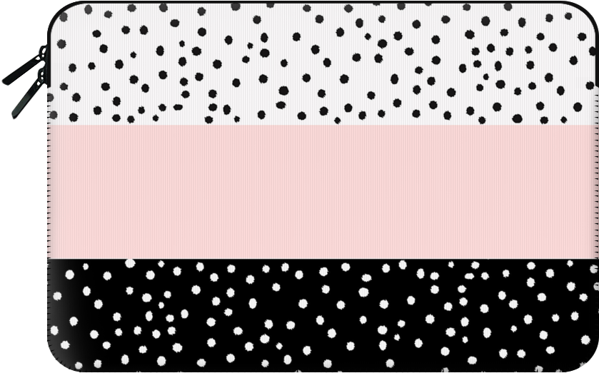 Casetify Macbook Pro 15 Macbook Sleeve - Zazzle Pink White Black Watercolor Polka Dots Bandana (855x560), Png Download