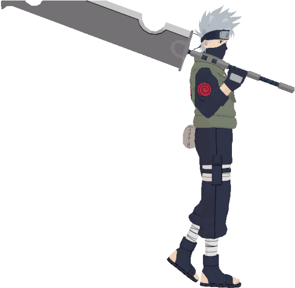 Kakashi - Mmd Naruto Model Dl (1200x600), Png Download