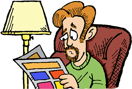 Women Read Newspaper Cartoon (500x329), Png Download