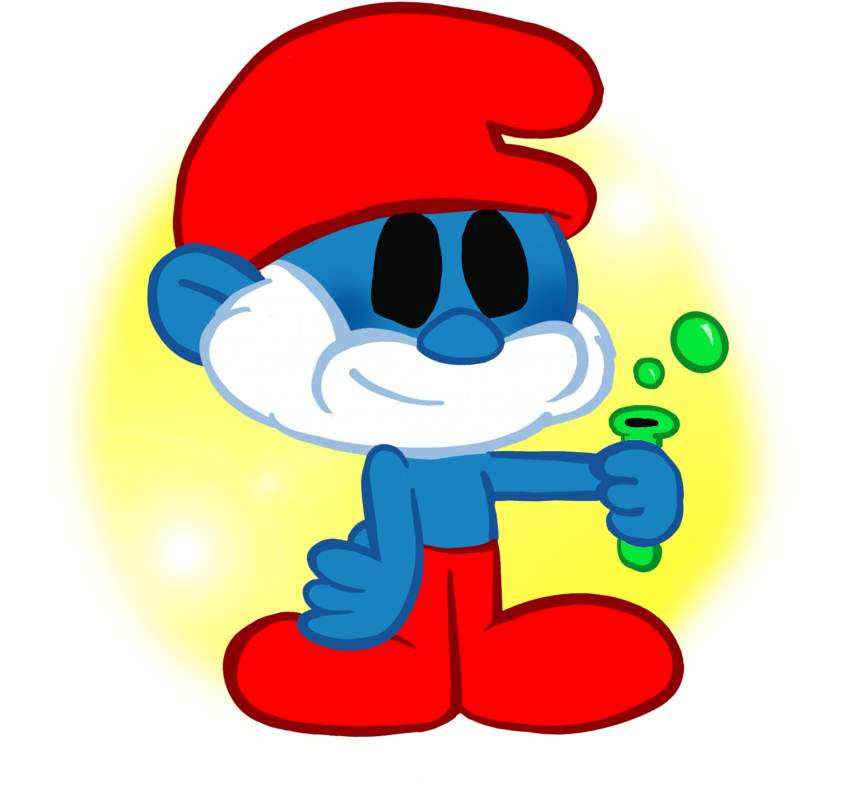 Chibi Papa By Cjtwins On Deviantart - Papa Smurf Chibi (908x879), Png Download