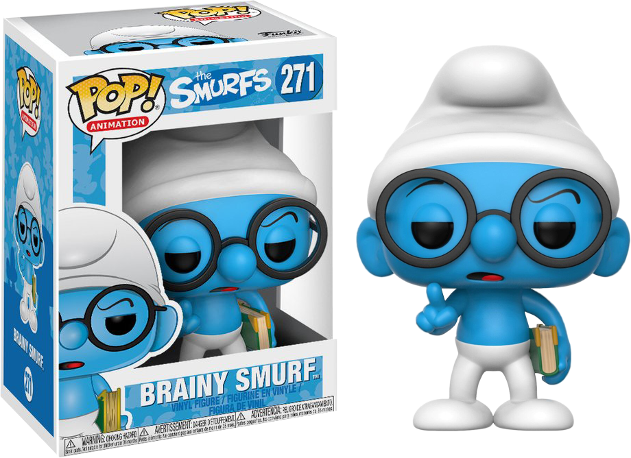 The Smurfs Brainy Smurf Funko Pop Vinyl Figure - Funko Pop! Animation: The Smurfs - Brainy Smurf (920x668), Png Download
