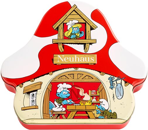 Need The Perfect Gift - Neuhaus - Estuche Metálico De Chocolates Los Pitufos (620x620), Png Download