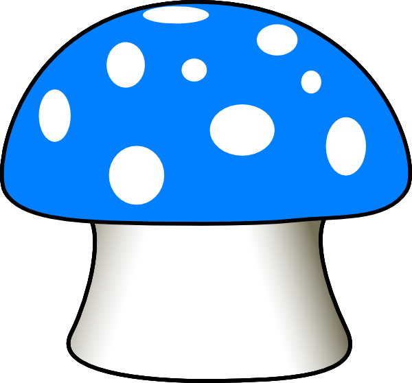Blue Mushroom Clip Art - Blue Mushroom Clipart (600x558), Png Download