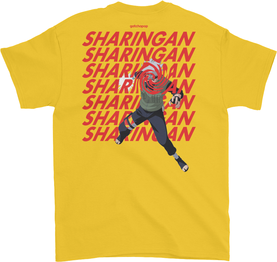 Naruto Sharingan Kakashi Shirt - T-shirt (1000x1000), Png Download