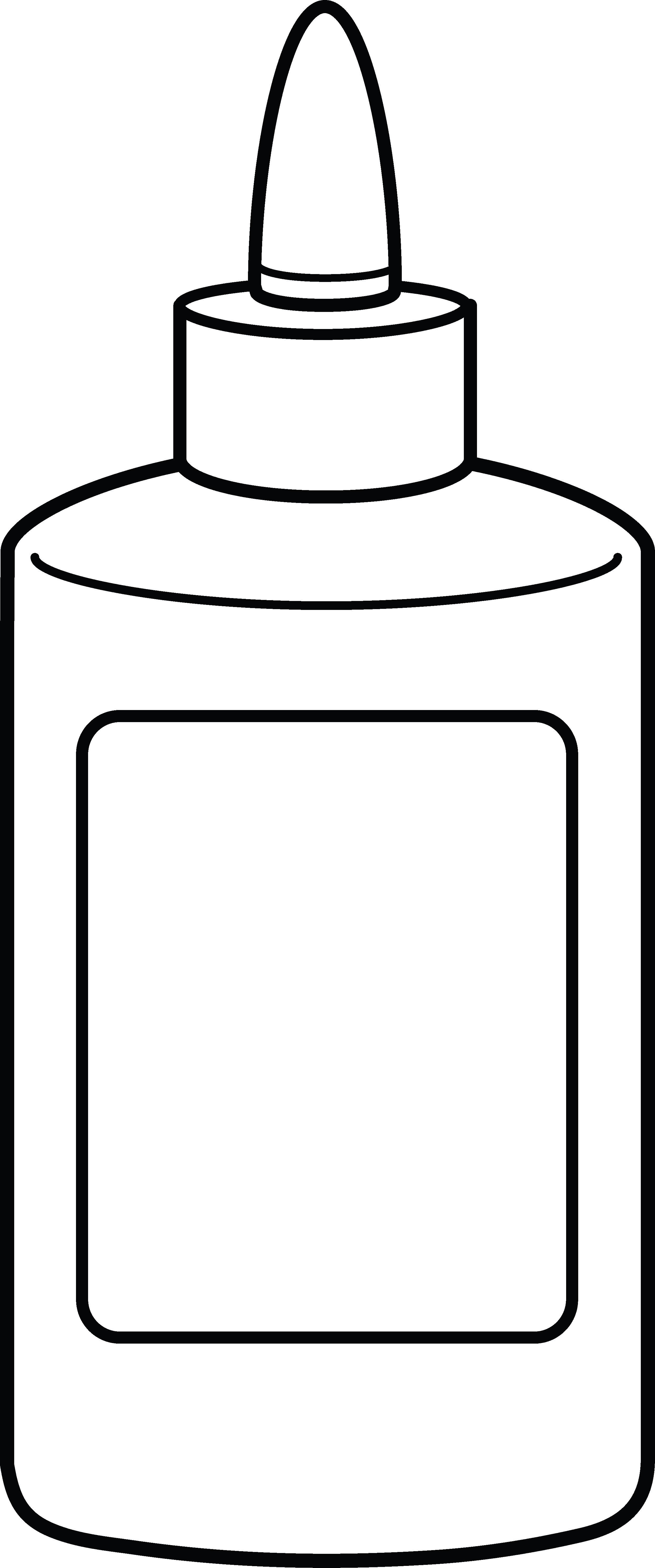 Glue Bottle Coloring Page - Drawing Of A Glue Bottle (2491x5967), Png Download