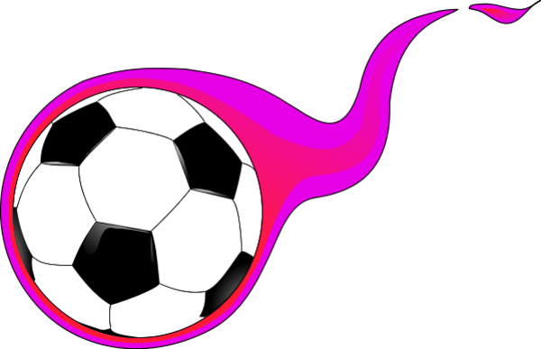 Soccer Ball With Tailing Flame - Soccer Ball Pink Png (600x387), Png Download
