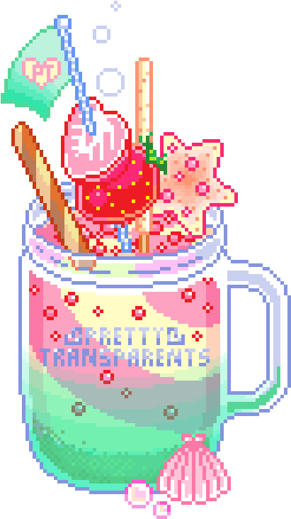 Food Clipart Transparent Png Tumblr - Pixel Art Pastel Food (500x691), Png Download