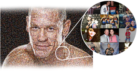 Wwe John Cena Fan Mosaic - John Cena Fans Websites (464x310), Png Download