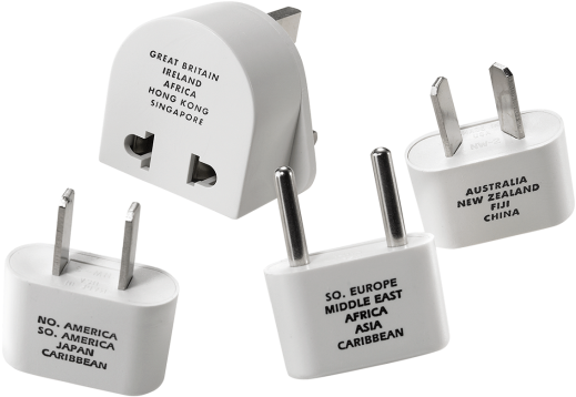 Adapter Plug Set For Worldwide Use - Franzus Travel Smart M500enr Adapter Plug Set 4 Pieces (550x550), Png Download