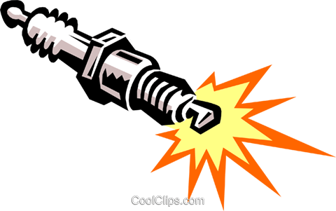 Spark Plug Royalty Free Vector Clip Art Illustration - Spark Clipart (480x301), Png Download