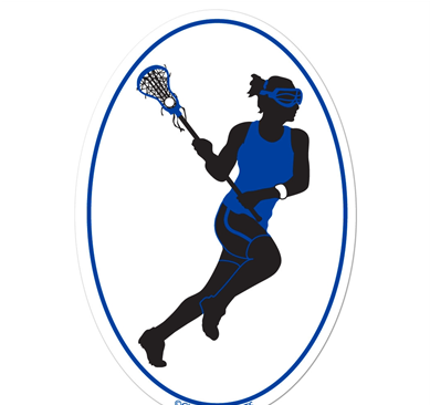2018 Girl's Fall Lacrosse Academy - Lacrosse Girl Oval Car Magnet (blue/black) (960x365), Png Download
