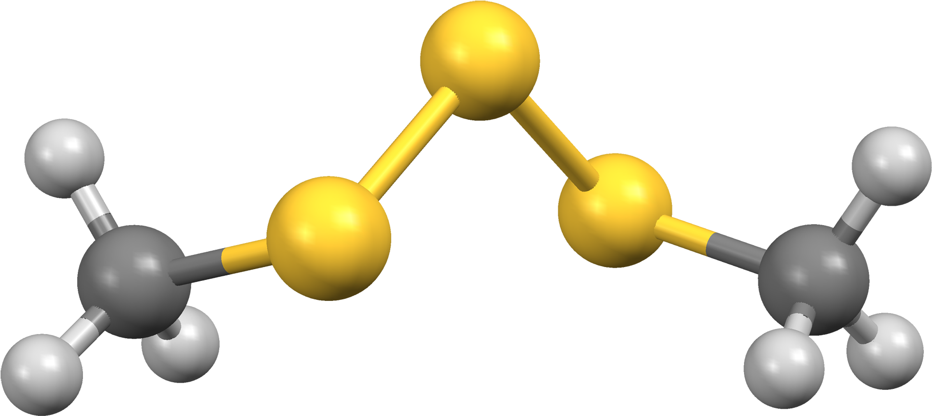 Dimethyl Trisulfide Dft Mercury 3d Balls - 3d Molecule Of Mercury (2000x993), Png Download
