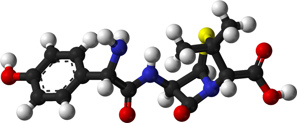 Full Size - Amoxicillin 3d Structure Animated (1100x515), Png Download