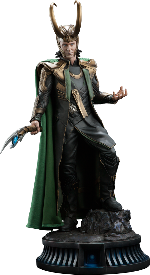 Loki 1/4th Scale Premium Format Statue By Sideshow - Avengers - Loki Premium Format Statue Figure - Sideshow (480x879), Png Download