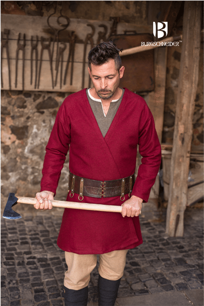 Viking Wool Coat Loki Ideal For Larp, Sca And Costume - Mittelalter Klappenrock Wikinger Wolle - Rot (600x600), Png Download