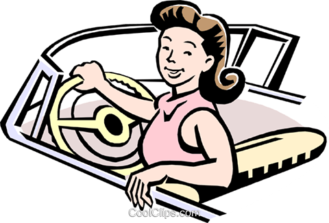 Woman Driving Car Royalty Free Vector Clip Art Illustration - Desenho De Uma Mulher Dirigindo (480x326), Png Download