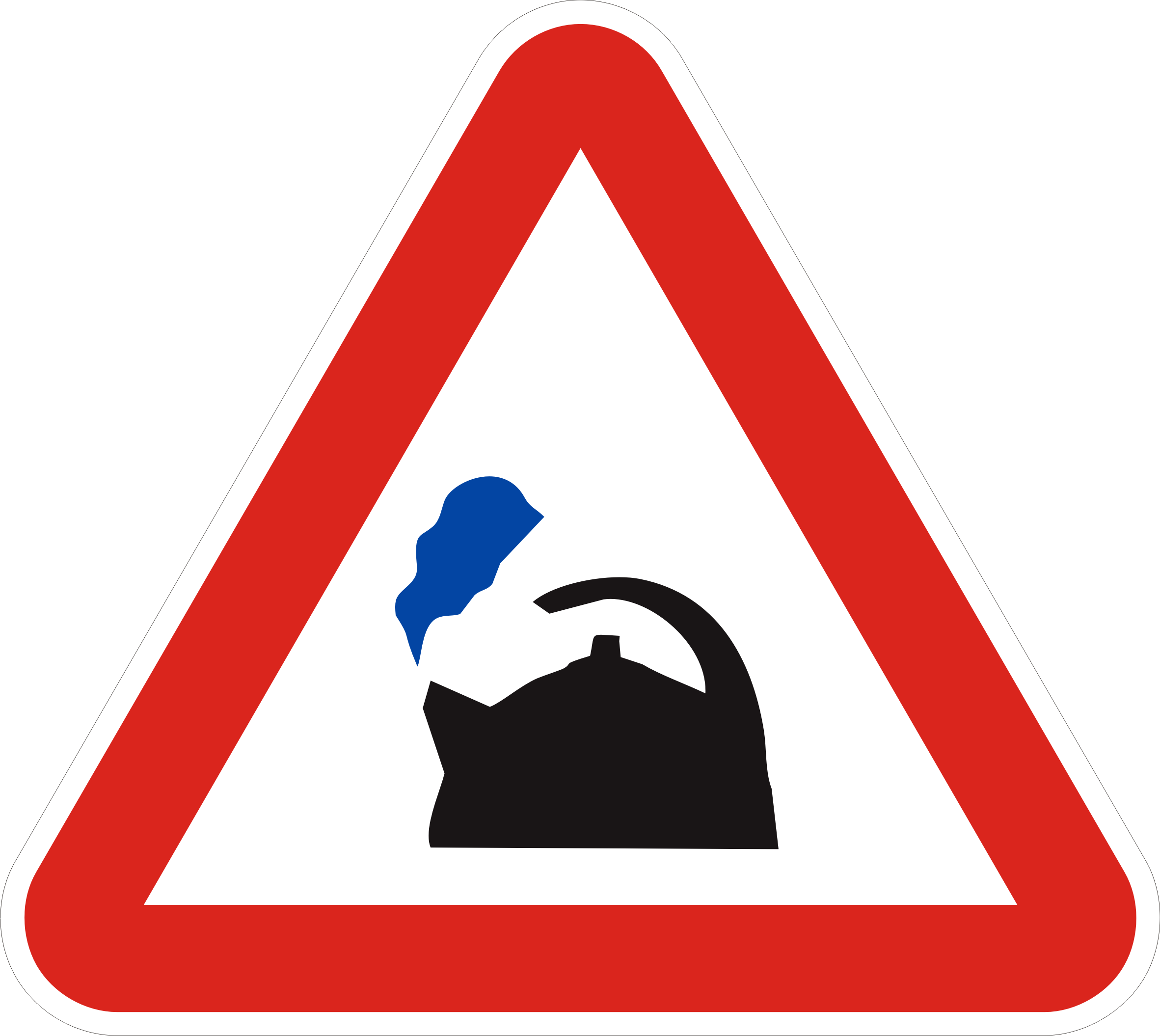 Sign «kettle Driving» In Png Format - Loose Gravel Road Sign (2363x2110), Png Download