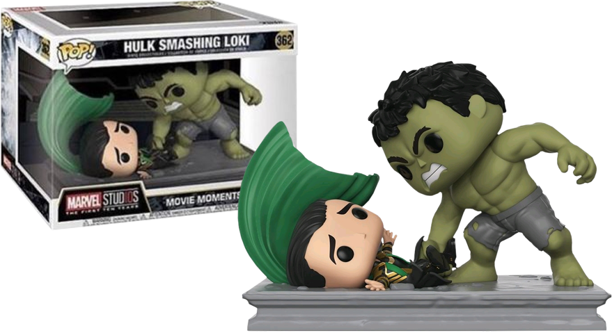 The First Ten Years - Hulk Smashing Loki Funko (879x479), Png Download