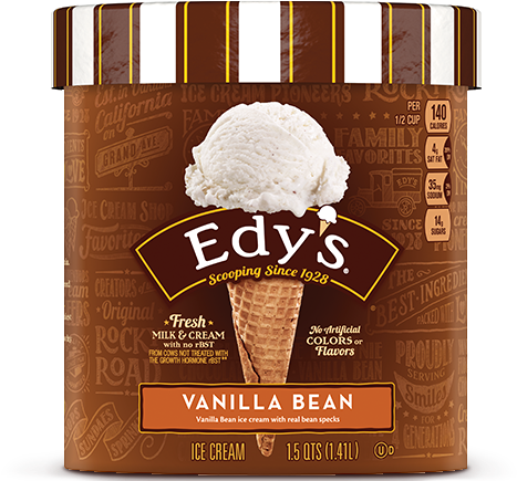 Vanilla Bean - Edy's Vanilla Ice Cream (500x480), Png Download