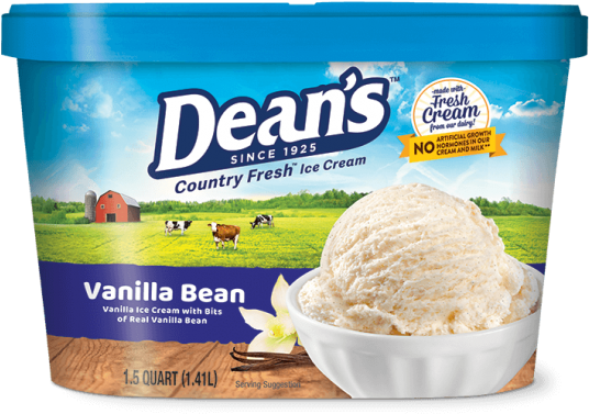 Dean's Country Fresh Premium Vanilla Bean Ice Cream - Dean's Ice Cream (547x900), Png Download