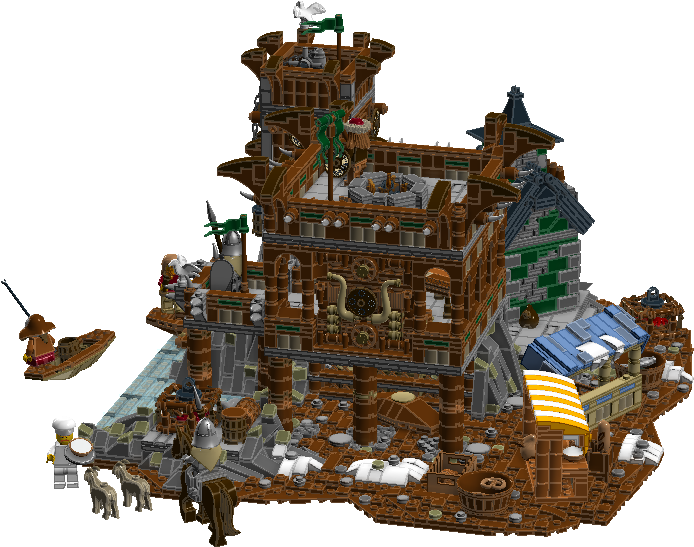 Medieval Port - Galleon (1366x547), Png Download