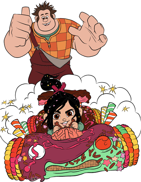 Taffyta Wreck It Ralph, Vanellope In Her Kart - Wreck It Ralph Art Png (450x588), Png Download