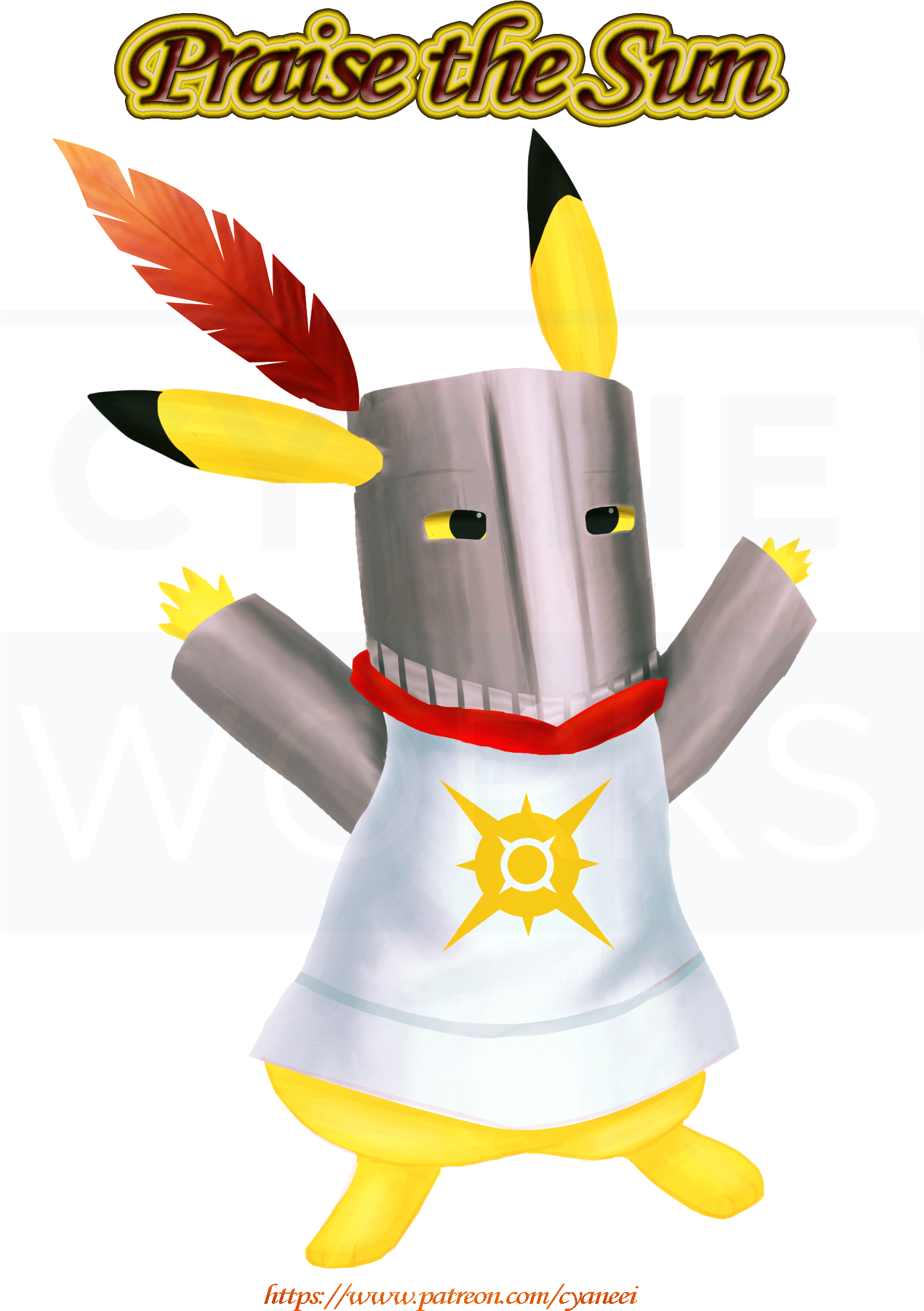 Https - /fwwwpatreon - Com/cyaneei - Praise The Sun Pikachu (1552x2236), Png Download