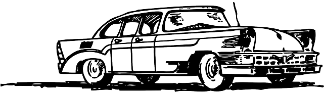 Old, Outline, Car, Transportation, Russian, Automatic - Outline Of Old Car (640x320), Png Download