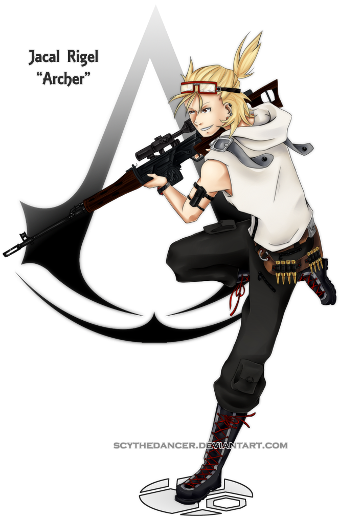 Jacal Rigel Aka Archer By Scythedancer On Deviantart - Blonde Anime Archer Male (683x1042), Png Download