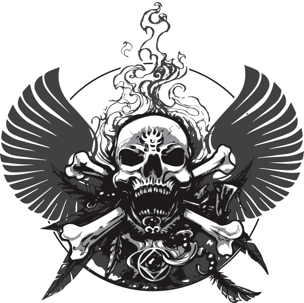 Decal Skull And Wings - Skull With Wings Png (1000x995), Png Download