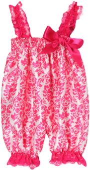 Pink Damask Satin Playsuit - Playsuit (400x480), Png Download