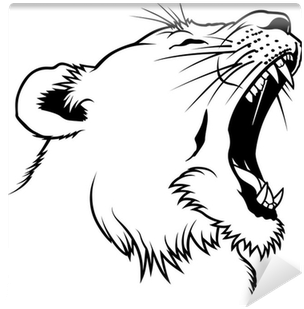 Clip Library Library Head Wall Mural Pixers We Live - Lion Black And White (400x400), Png Download