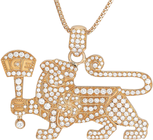 18k Rose Gold W/ Diamonds Lioness Pendant - Jewellery (700x700), Png Download