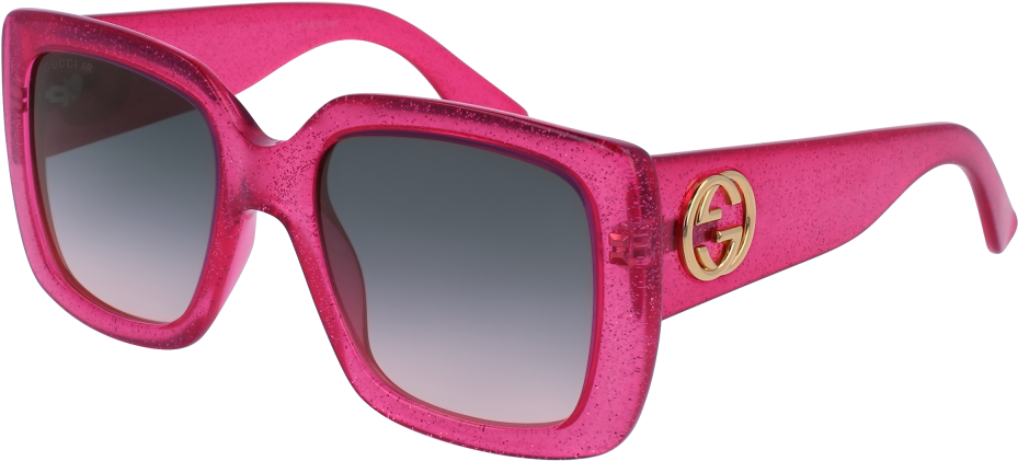 Ray Ban Aviators Pink Frames Png Format - Gucci Gg0141s-003 Pink (1000x560), Png Download