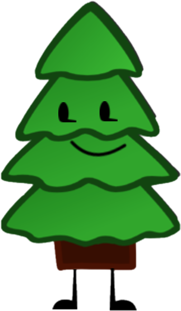 Pine Tree - Cartoon (360x618), Png Download