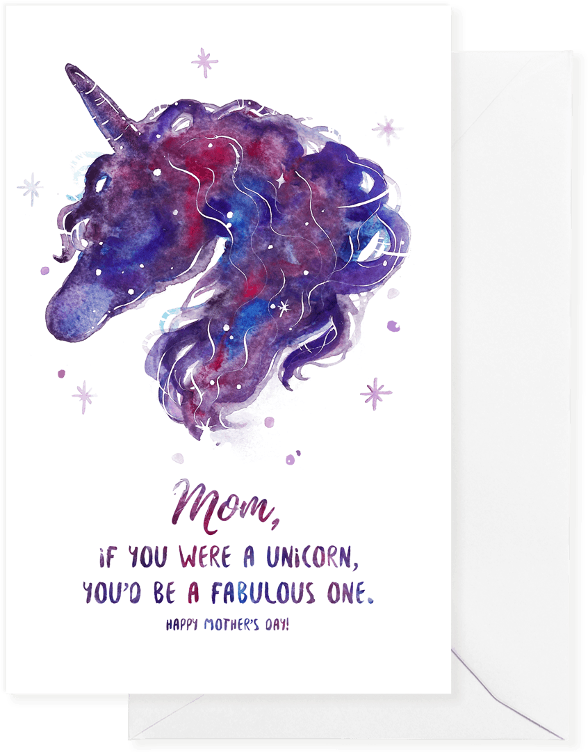 Mom, If You Were A Unicorn - Unicorn Mother's Day Card (1080x1080), Png Download
