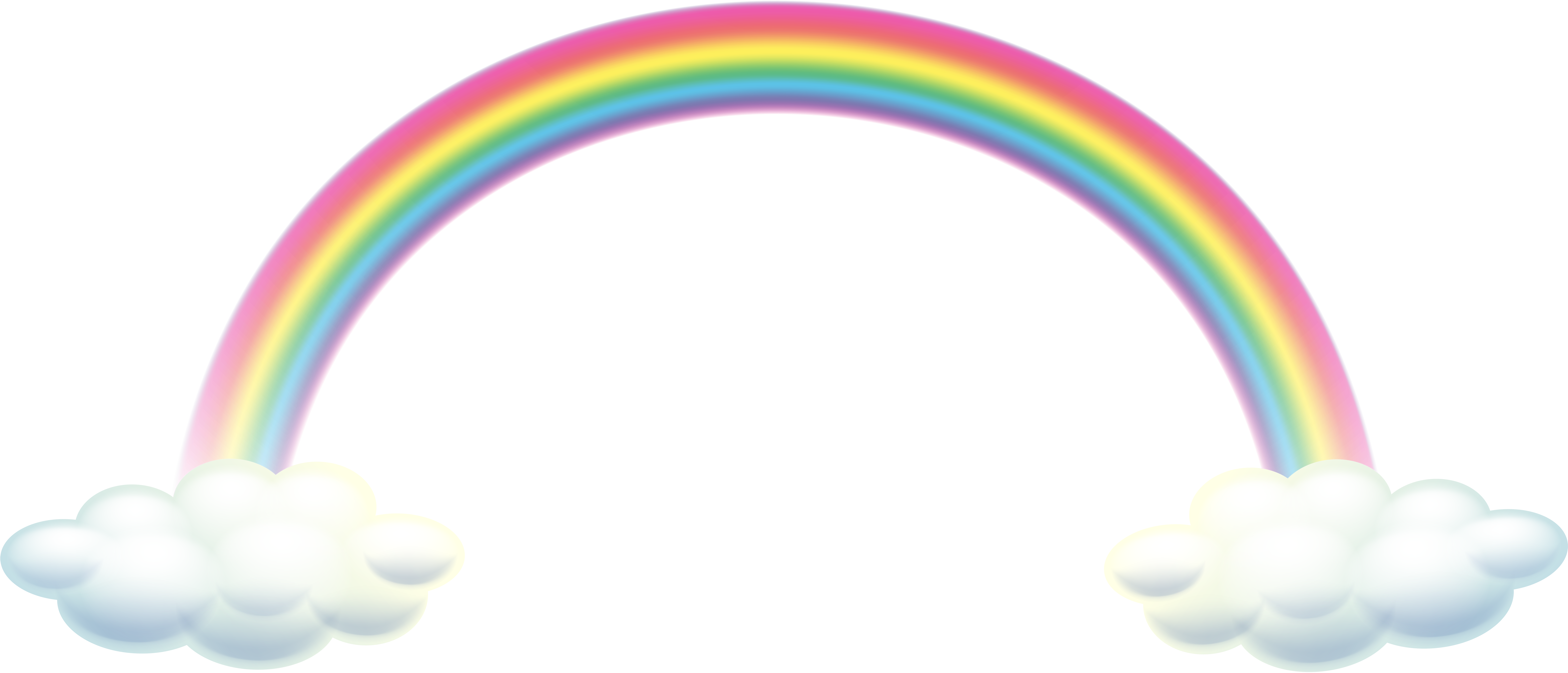 Rainbow With Cloud Png (8000x3488), Png Download